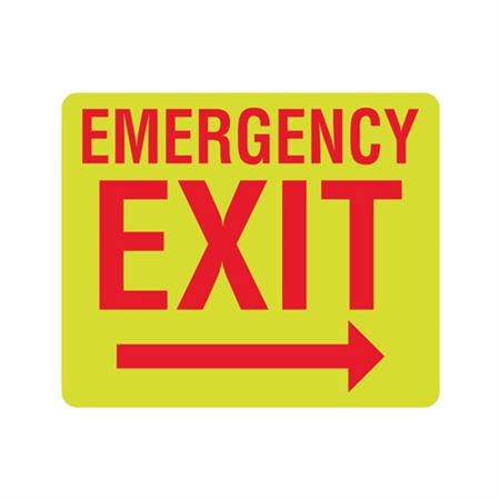 Luminescent Emergency Exit Right Arrow
Sign 10x12